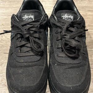 Stussy x Nike Air Force 1 Low - Black “Triple Black” colorway